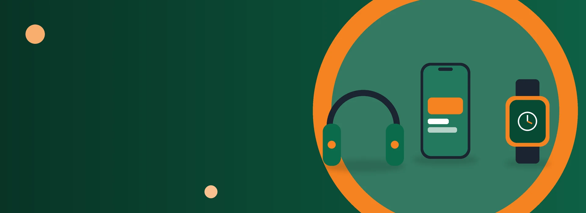 Headphones, phone and smart watch